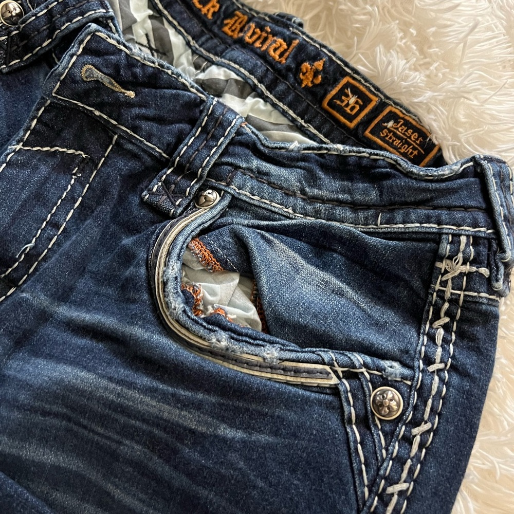 Denim men’s rock revival jeans  
36x32